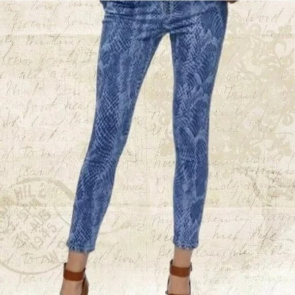 DKNY High Rise Skinny Delancey Snake Skin Printed Jeans 31/12 NWT WMN'S - Picture 4 of 15